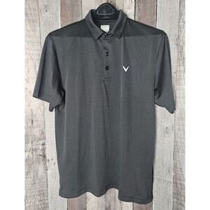 CALLAWAY Opti-Dri Black Golf Short Sleeve Polo SHIRT Men's size Medium